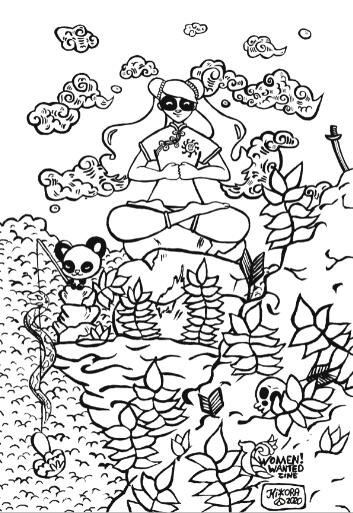 Pandawoman Colouring Book Page