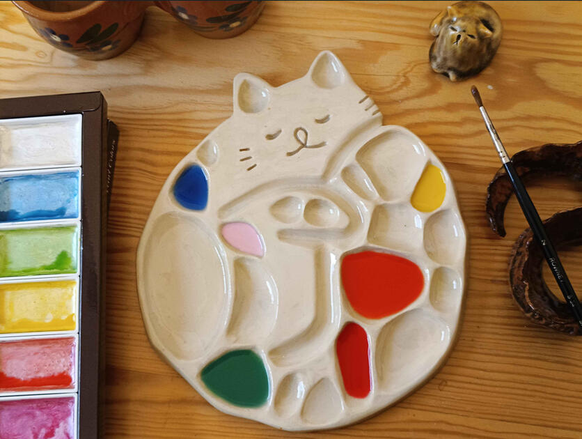 Cat Watercolour Palette, ceramics
